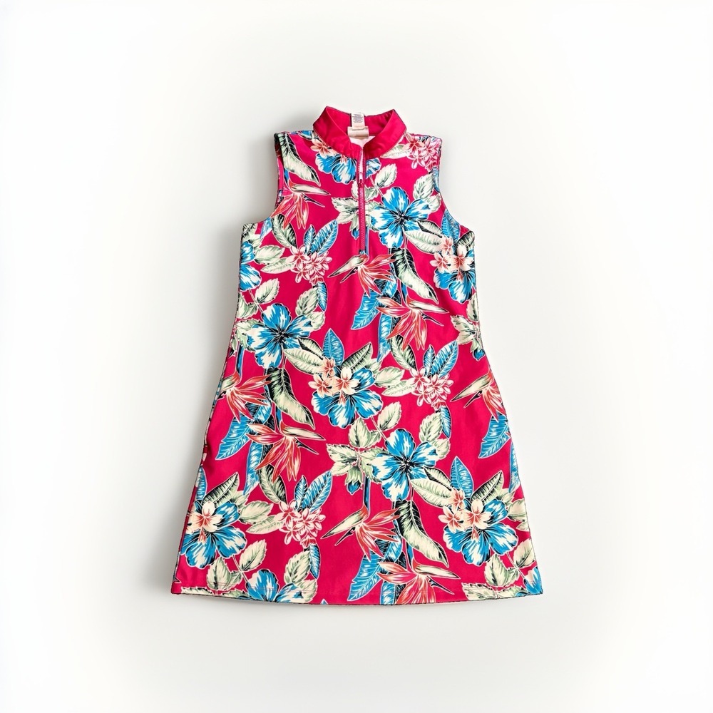 Tommy Bahama Sleeveless Golf Dress Vibrant  Tropical Print With Pockets Size M